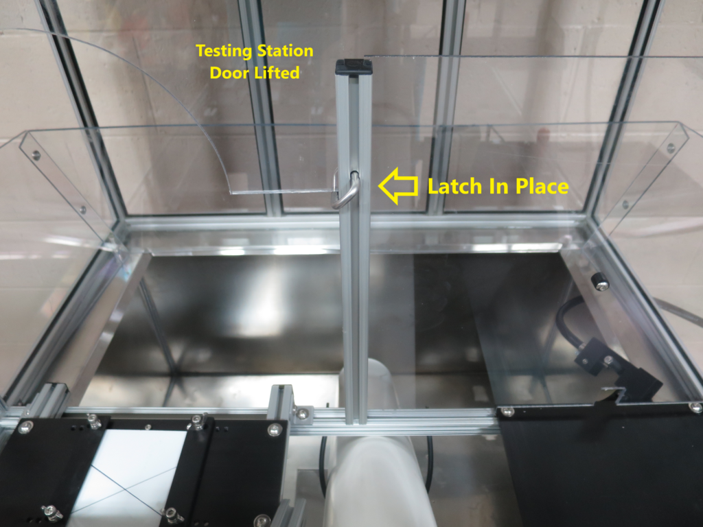 12 - Testing station door raised